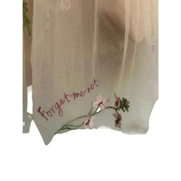 Lavetir Yellow Sleeveless Floral Embroidered Tulle Mini Dress forget me not - Picture 10 of 12